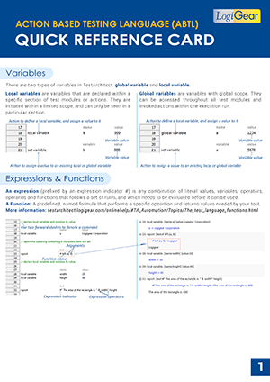 Action Based Testing Method for TestArchitect 